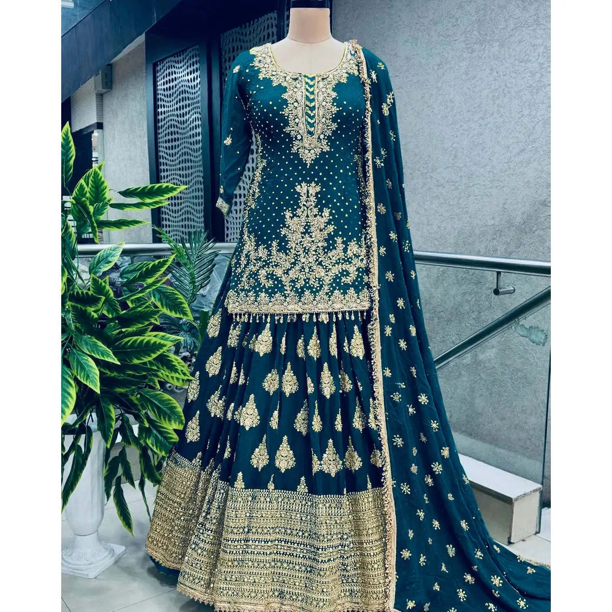 Beautiful Wedding Dresses Top Lehenga and Dupatta Elegant Wedding Wear Ensemble Good Vibrations