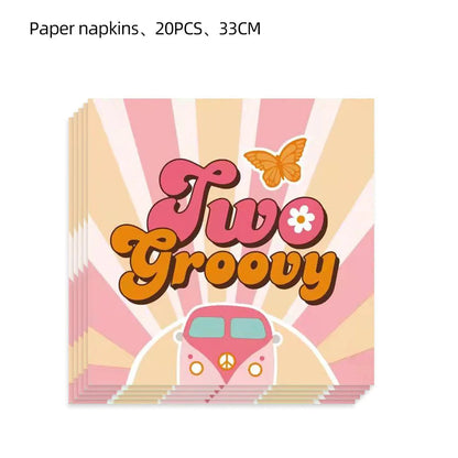 Hippie Party Cupcake Toppers Two Groovy Cupcake Dasiy Flower 60s Retro Boho Cake Decor for Hippie Two Groovy Theme 2nd Birthday Good Vibrations