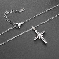 Cross Pendant Necklace For Women Iced Out Crystal Silver Plated Chain Collar Choker Necklace Christmas Jewelry Fashion N456 Good Vibrations