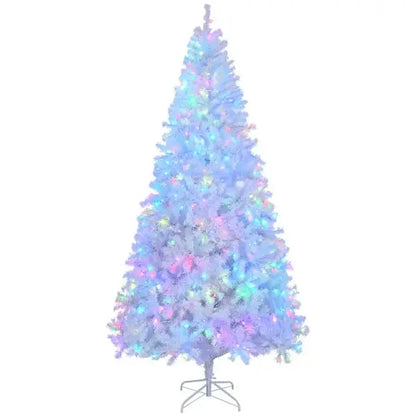 8 FT Pre-lit APP Controlled White Christmas Tree Artificial Xmas Tree 500 RGB Lights 1500 Branch Tips for Home Holiday Party Good Vibrations