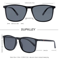 SUPKLEY Sports Sunglasses for Men Polarized Comfortable Wear Square Sun Glasses Male Light Weight Eyewear Accessory with Origina Good Vibrations