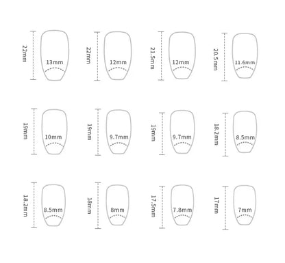 24Pcs Short Square Coffin False Nails Square Fake Nails with Glue French Glitter Wearable Acrylic Nails Set Press on Nail Tips Good Vibrations