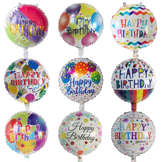 10pcs 18inch Happy Birthday Balloons Baby Shower Balloon Happy Birthday Party Decoration Foil Globos Good Vibrations