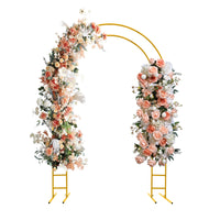 7.2ft Metal Wedding Arch  with Base, Balloon Arch Backdrop Arch Stand for Wedding, Garden, Yard, Indoor Outdoor Party Decoration Good Vibrations