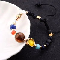 Cosmic Galaxy Solar System Bracelet for Women Men Natural Stone Star Beads Nine Planet Bracelet Adjustable Bangle Couple Jewelry Good Vibrations