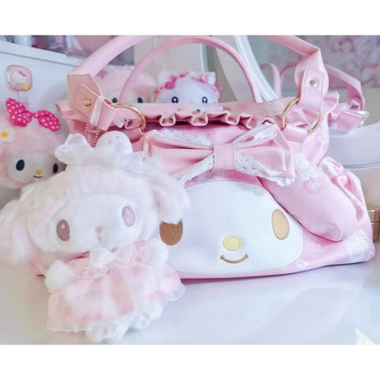 Sanrio Cute My Melody Shoulder Bag Large Capacity Travel Handheld Portable Casual Commuter Crossbody Bag Anime Surrounding Girls Good Vibrations