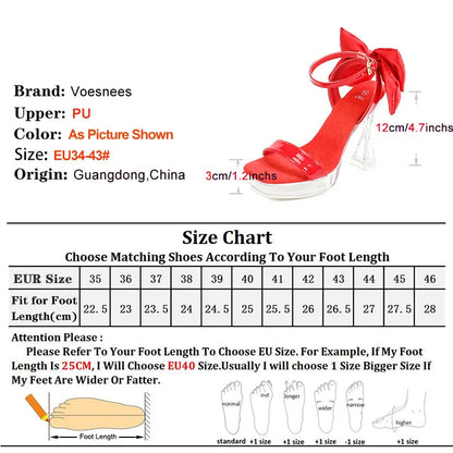 Women Sandals With Butterfly-knot 2024 New Designer Thick Heeld Summer Party Banquet High Heels 12CM Wedding Bridal Shoes 34-43 Good Vibrations