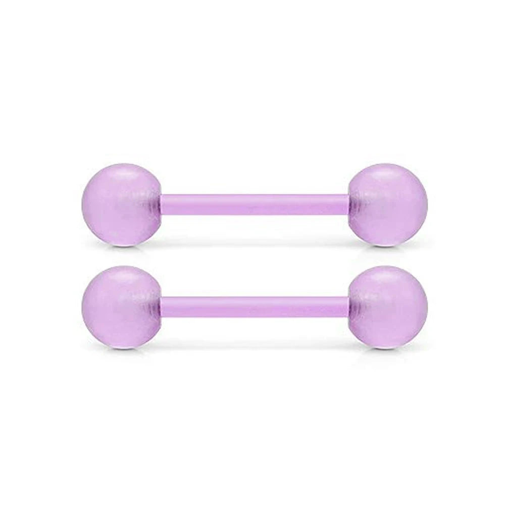 2Pcs 14G 16mm Glow In The Dark Flexible Acrylic Straight Tongue Nipple Ring Retainer Piercing Fpr Woman and Man Good Vibrations Adult Super Store