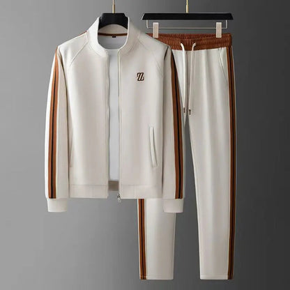 Spring Autumn Fashion Embroidered LOGO Men's Sports and Leisure  Jacket Pants 2-pc Set Youth Street Party Brand Men Sets Good Vibrations