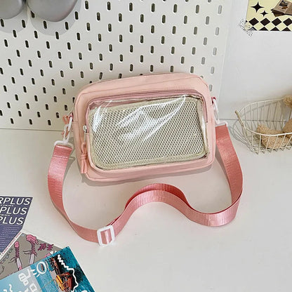 New Y2K Mini Anime Ita Bag Portable Outdoor Small Crossbody Bag Cute Girl Transparent Shoulder Bag Otaku DIY Comic Display Purse Good Vibrations