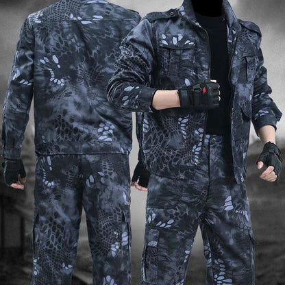 Black Python Pattern Wear-resistant Overalls Labor Insurance Cloth Uniform Men's Soft Tracksuit Outdoor Suit Designer Clothes Good Vibrations
