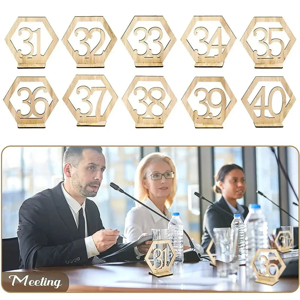 1set Wedding Party Table Number Plate, Wooden Message Clip, Suitable for Birthday Parties, Wedding Parties, Desktop Decoration. Good Vibrations