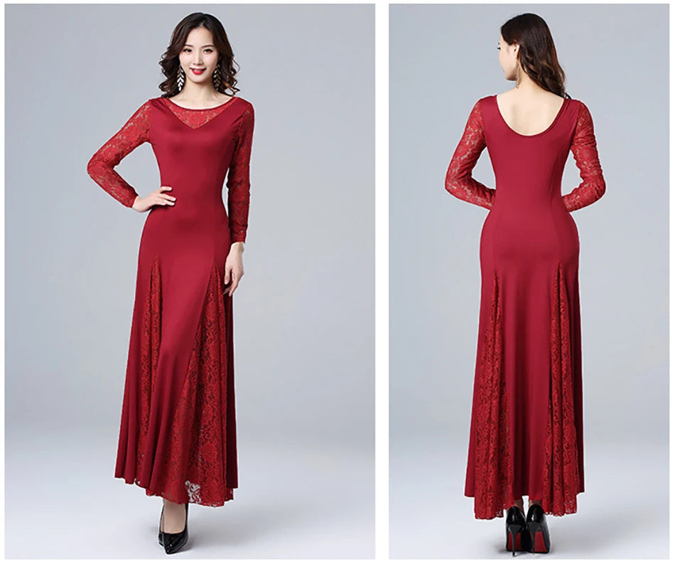 Modern Dance Costumes Long Skirt Wearing Outfit for Adult Women Stage Performance Dancing Suit Costume Practice Clothes Good Vibrations