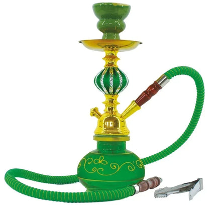 Black Blue Green Red White Yellow,10.6in\27cm Small,Single\Double Hose 1\2,Bar Shisha Full Set Luxury Smoking Pipe Hookah Set Good Vibrations