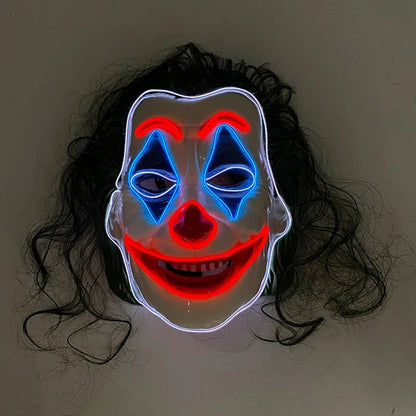 Halloween Carnival Party Costume Decoration Luminous LED Mask Halloween Mask LED Maske Light Up Party Masks for Glow Party Good Vibrations