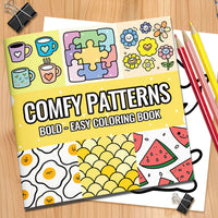 Creative Painting Book - 20x20cm Illustrated Art Book with 24 Pages of Various Patterns for Fun Good Vibrations