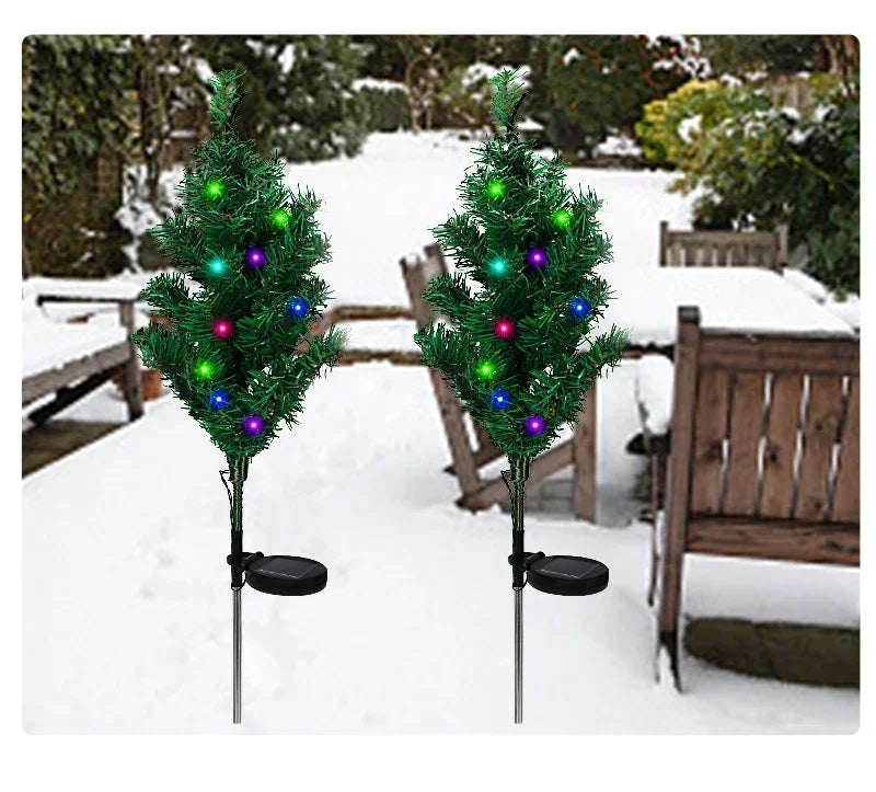 2025 Hot Outdoor Decoration Christmas Tree Light Solar Charging Simulation Pine Tree 20 LED Lawn Light Garden Decoration Light Good Vibrations