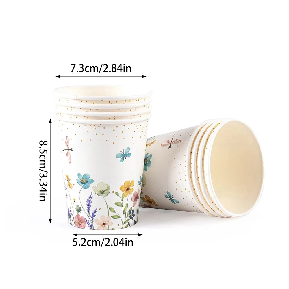 Wildflower Party Supplies Paper Plates and Napkins Disposable Flower Pattern Floral Baby Shower Birthday Tableware Decorations Good Vibrations