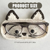 Handmade Crochet Cute Animal Theme Glasses Holder Eyeglass Protective Storage Tray for Home Desk Eyewear Organizers Gift Good Vibrations