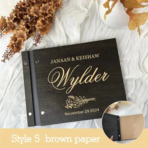 Personalized Guest Book Wedding Album Memory Wooden Adventure Rustic Unique Photo Album For Custom Name Marriage Wedding Gift Good Vibrations