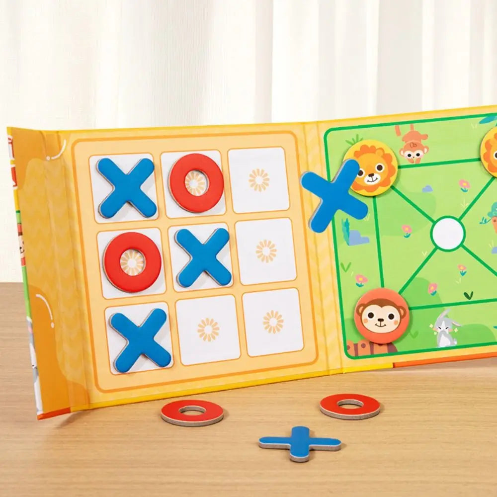 Toy Book Magnetic Chess Game Clip Design Puzzle Children's Magnetic Tic Tac Toe Interactive Multiplayer Good Vibrations