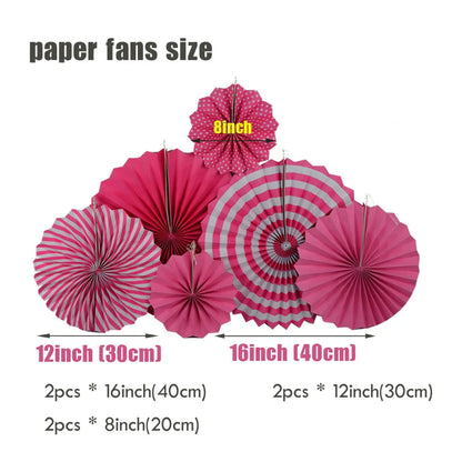 Kids Boy Girl 1st Birthday Party Favor Blue Pink Set Mixed Size Folding Paper Fans Wedding Ceremony Christmas Holiday Decor Good Vibrations