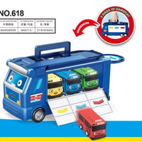 Korean Tayo The Little Bus Slingshot & Pull-Back Car Diy Track Toy Set Tayo Cartoon Car Toy Collection Car Model Christmas Gifts Good Vibrations
