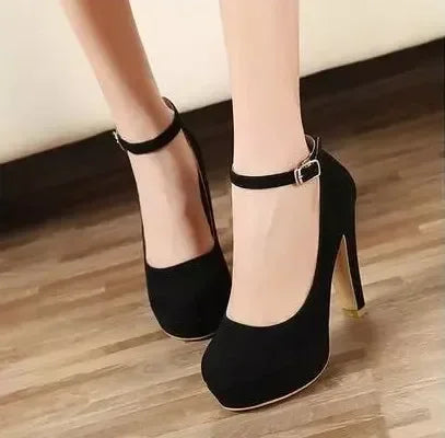 2023 High Heel Wome Shoe Spring New Thick Heel Work Shoes Versatile High Heel Shoes Black Fashion Women Shoe Zapatos Mujer Good Vibrations