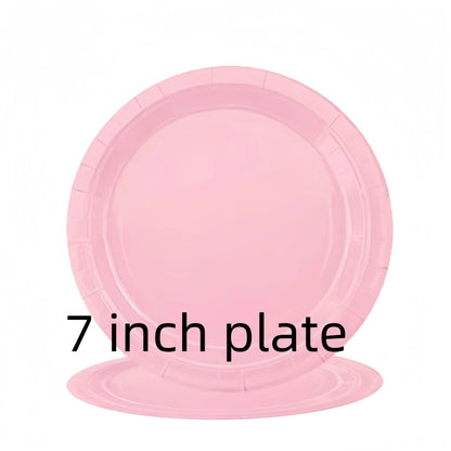 Light Pink Party Supplies Dinnerware Set Include Plates and Cups Tablecloth for Baby Shower Wedding Birthday Valentine's Day Good Vibrations