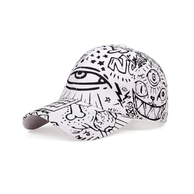 Fashion New Graffiti eyes Luminous cap Hip hop Cap Hats for men women Vintage flat hat Baseball Cap 70014 Good Vibrations