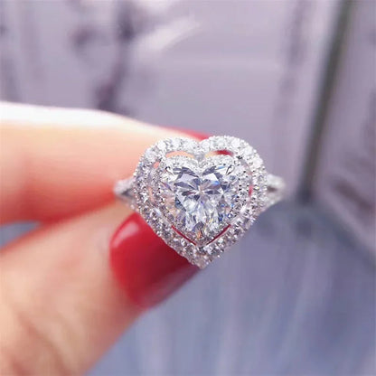 2025 Chic Wedding Rings for Women Aesthetic Female Engagement Accessories Shiny CZ Luxury Bridal Jewelry Trendy  Gift Good Vibrations