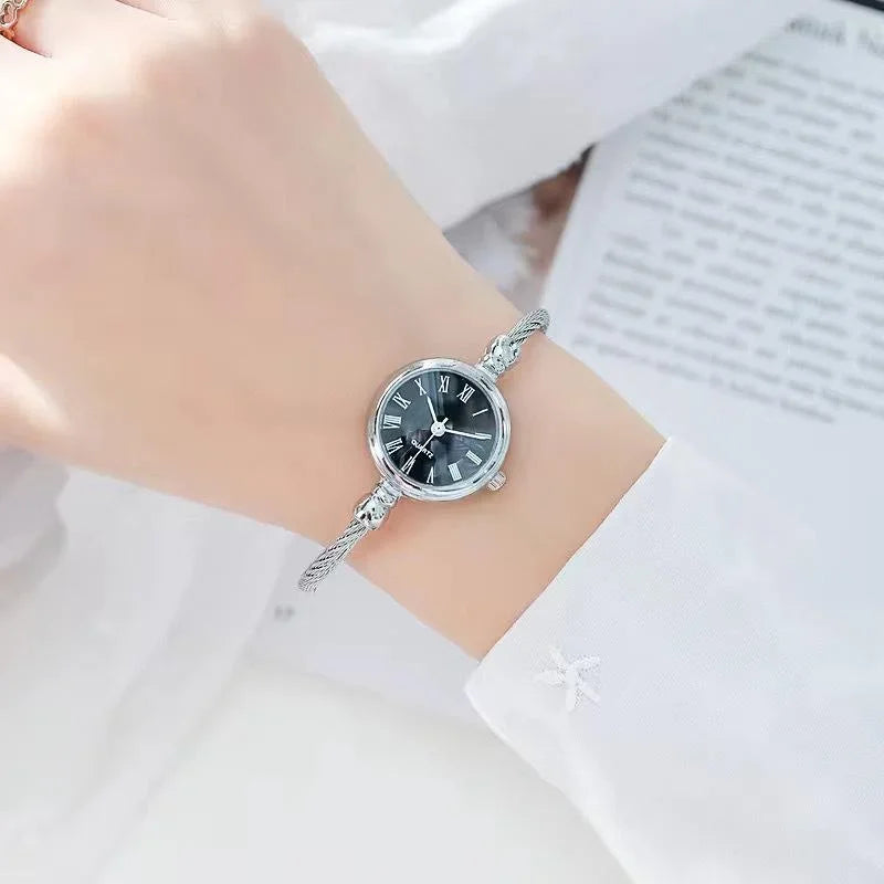 Fashion Bracelet Watches for Women Luxury Stainless Steel Retro Ladies Quartz Wristwatches Women Dress Clock 여자시계 Good Vibrations