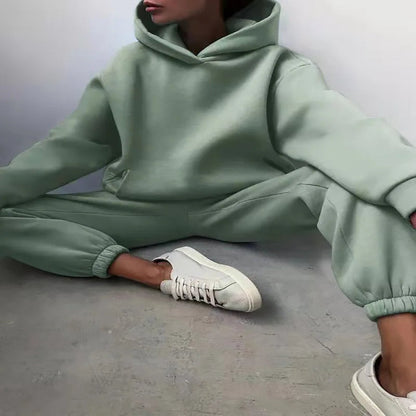 Women Two Piece Sets Tracksuit 2022 Autumn Casual Solid Long Sleeve Hoodie Sweatshirts Female Fashion Oversized Trouser Suits Good Vibrations