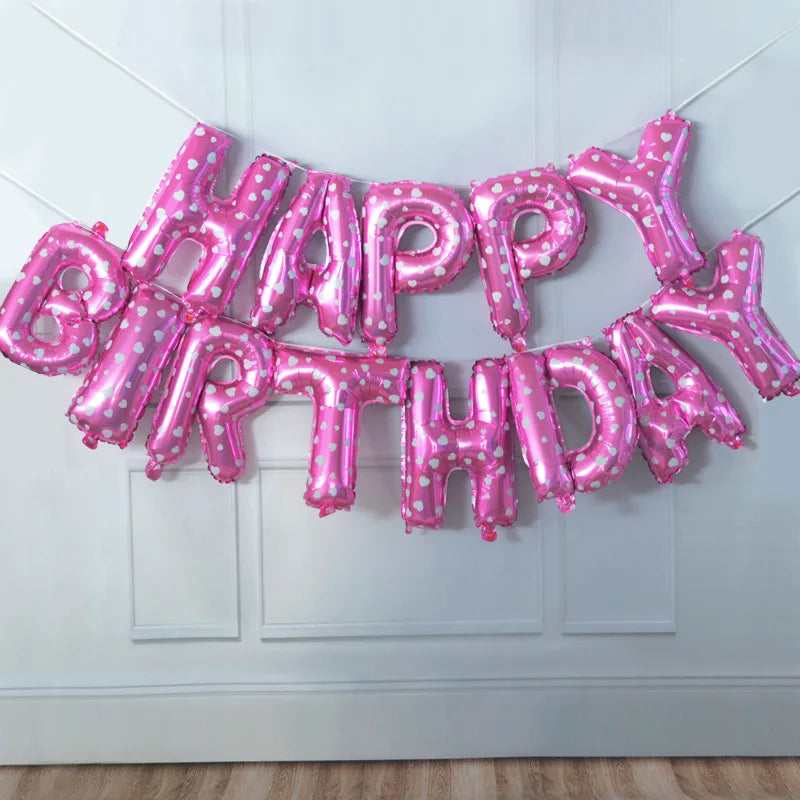Happy Birthday Balloons Blue Golden Red Pink Black Foil Balloons Boys Girls Birthday Party Decoration Supplies Hanging Decor Good Vibrations