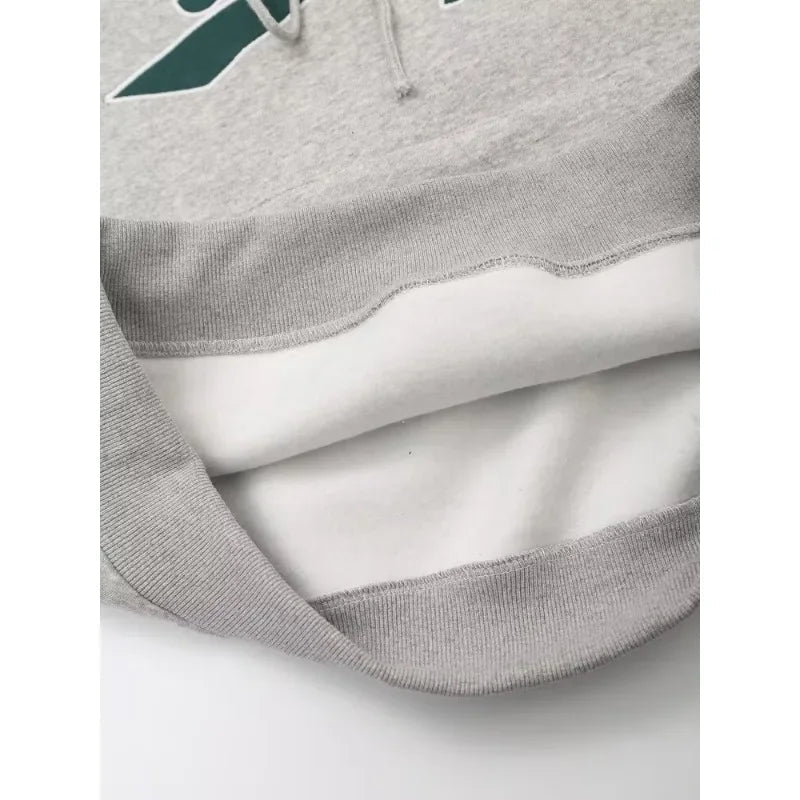 Women's Set Two Pieces Elegant Casual Women's Set Autumn Outfits Sweat Suit Sets Basics Grey Letter Hoodies Sets Good Vibrations