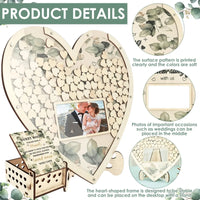 Wooden Wedding Guest Book Heart Shaped Guest Book Wedding Reception Personalized Nuptial Attendee Board Decoration for Reception Good Vibrations