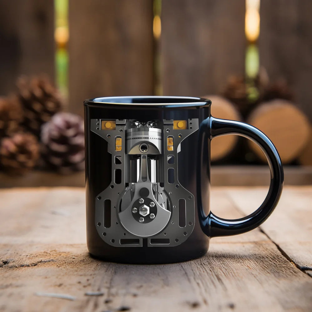 Ceramic Mug Mechanical Style Wide Mouth Design For Comfortable Drinking Experience Compact Portable Size Perfect For Daily Use Good Vibrations