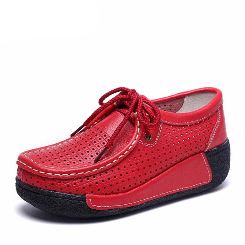 BEYARNENew Winter Shoes Genuine Leather Womens Flat Platform Shoes Casual Womens Loafers Plush Womens Slip-on Sneakers for Women Good Vibrations