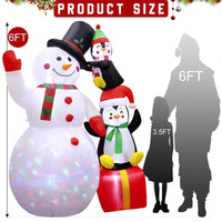 1PC Inflatable Santa & Snowman Arch with LED Lights - Festive Outdoor Christmas Decor for Yard, Lawn, and Winter Parties Good Vibrations
