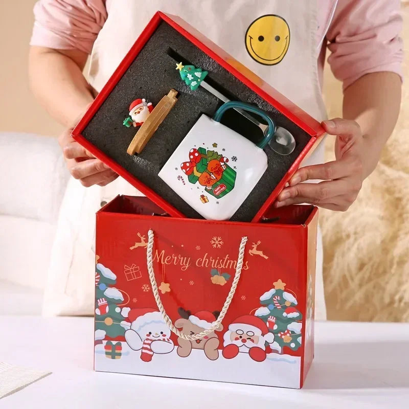 Christmas gift Ceramic mug gift box ceramic mug  mug with lid with spoon Mug set cup cup Coffee cup Christmas cup Good Vibrations