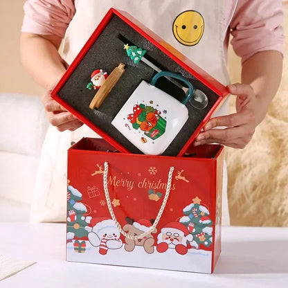 Christmas gift Ceramic mug gift box ceramic mug  mug with lid with spoon Mug set cup cup Coffee cup Christmas cup Good Vibrations