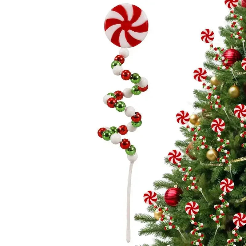 Christmas Candy Cane Decorations Christmas Tree Decoration Red White Lollipop Decoration Curved Candy Christmas Tree Stems Decor Good Vibrations
