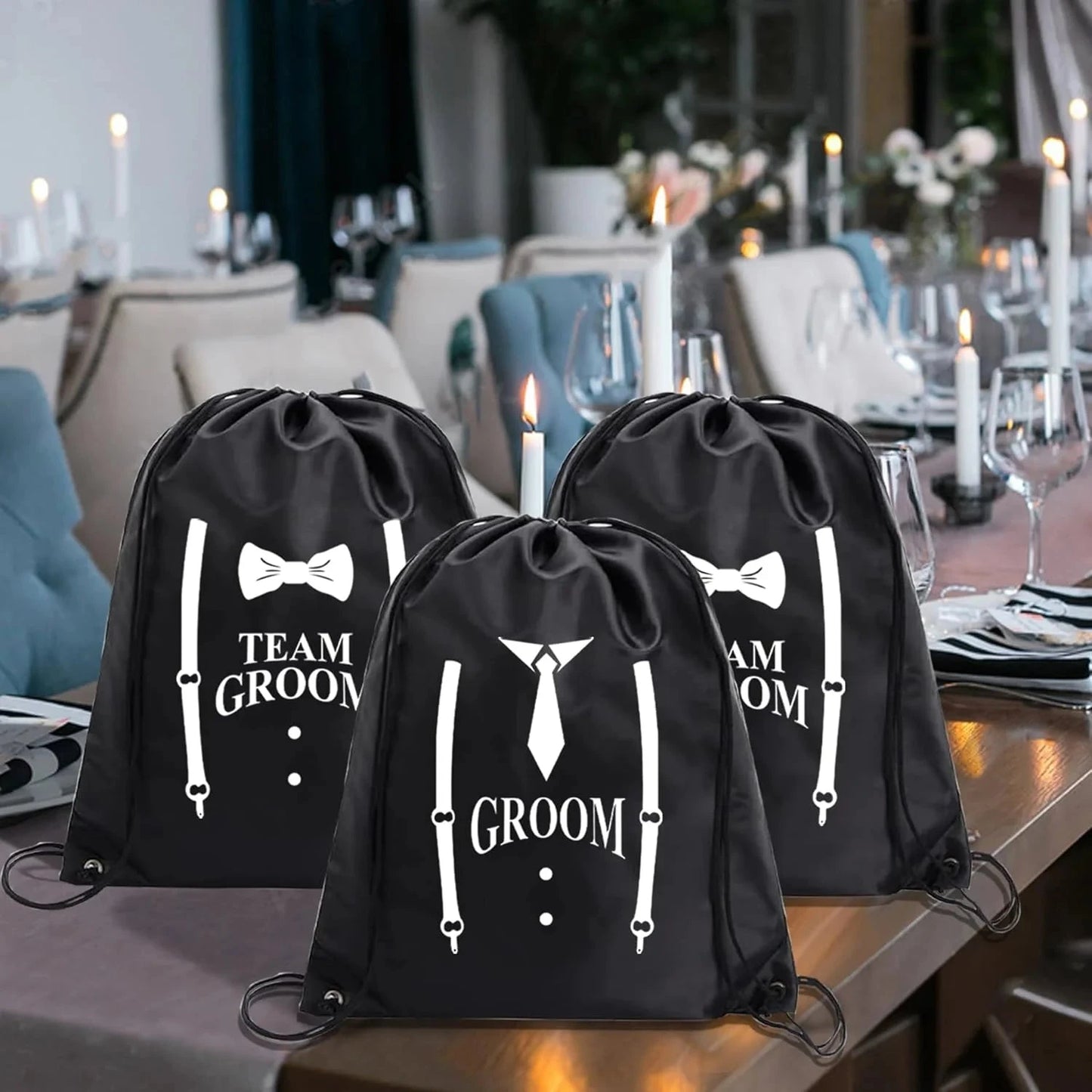 Groom and Groomsmen Storage Bag Proposal Bags Groom Crew Bag Groomsmen Gift Drawstring Bag for Bachelor Party Groom to Be Item Good Vibrations