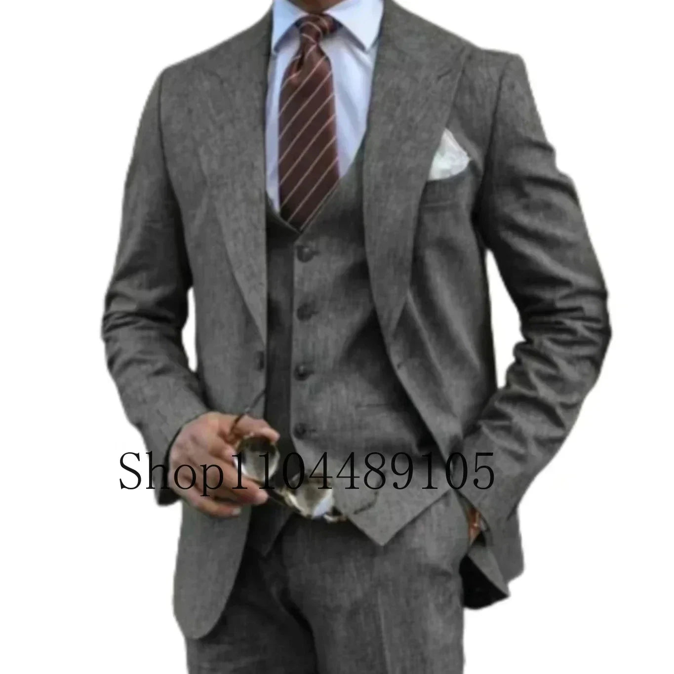 Elegant Man Suit Tailored 3-piece Suit Linen Suit High-quality Wedding Art One Breasted Gun Lapels  Suit for Men Summer Beach Good Vibrations