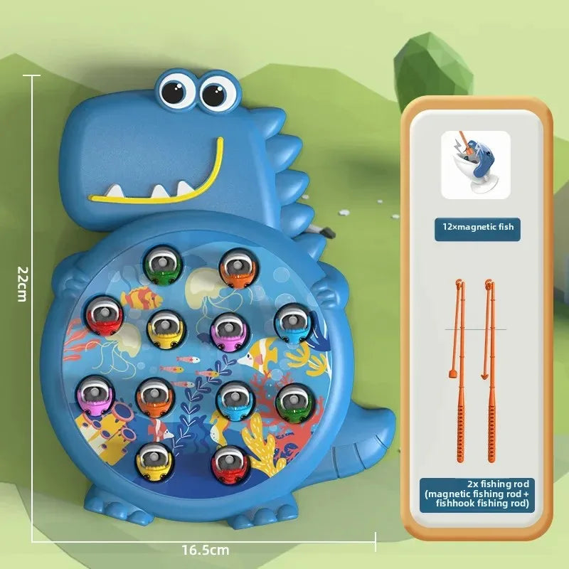 Dinosaur Simple Magnetic Fishing Toys Play Rod Game Toys for Children Baby Montessori with Rod Kids Educational Rotating Gift Good Vibrations