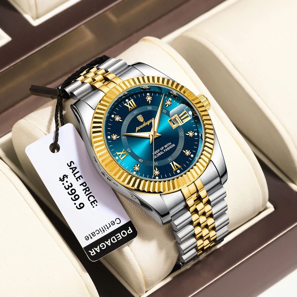 POEDAGAR Luxury Sport Wrist Watch For Man Waterproof Luminous Date Men Watch Quartz Stainless Steel Men's Watches Male Reloj+box Good Vibrations