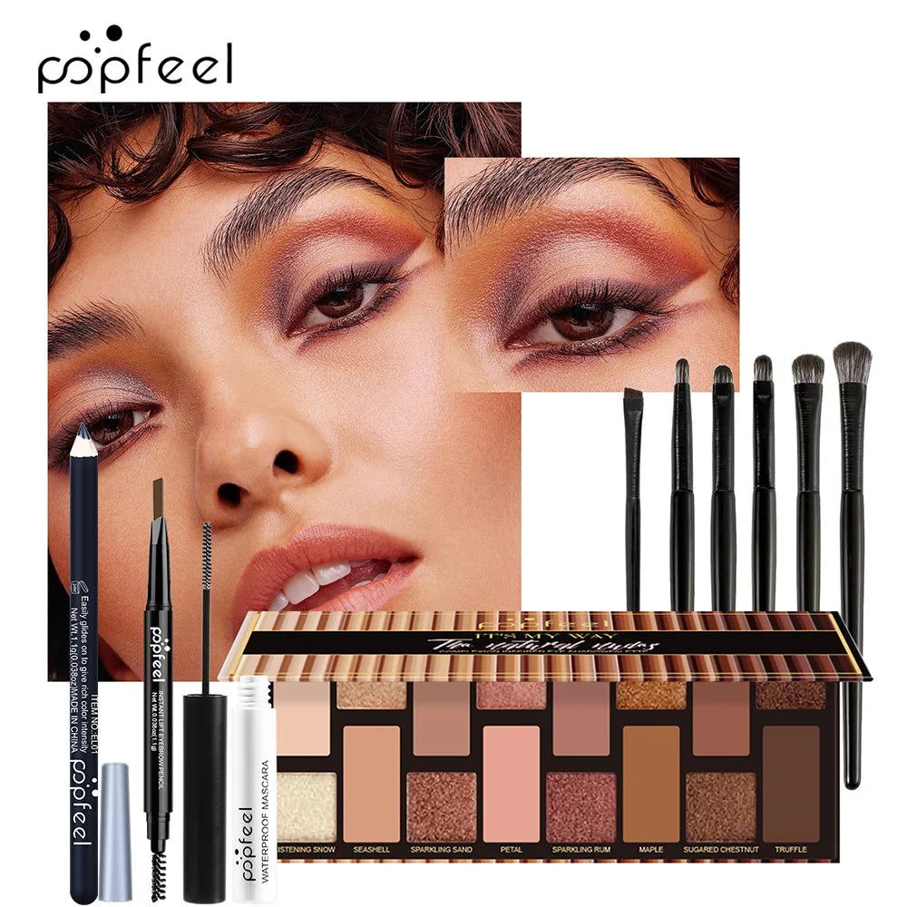 POPFEEL All-in-One Makeup Kit Gift Set with Eyeshadow Palette Foundation Lip Gloss Blush Brushes Eyeliner and More Beauty Gifts Good Vibrations