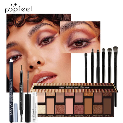 POPFEEL All-in-One Makeup Kit Gift Set with Eyeshadow Palette Foundation Lip Gloss Blush Brushes Eyeliner and More Beauty Gifts Good Vibrations