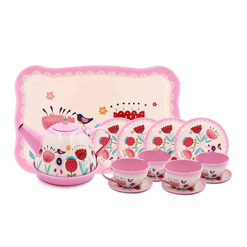 DIY Pretend Play Toy Simulation Tea Set Tableware Play House Kitchen Afternoon Tea Game Toys Gifts For Children Kids Girls Good Vibrations