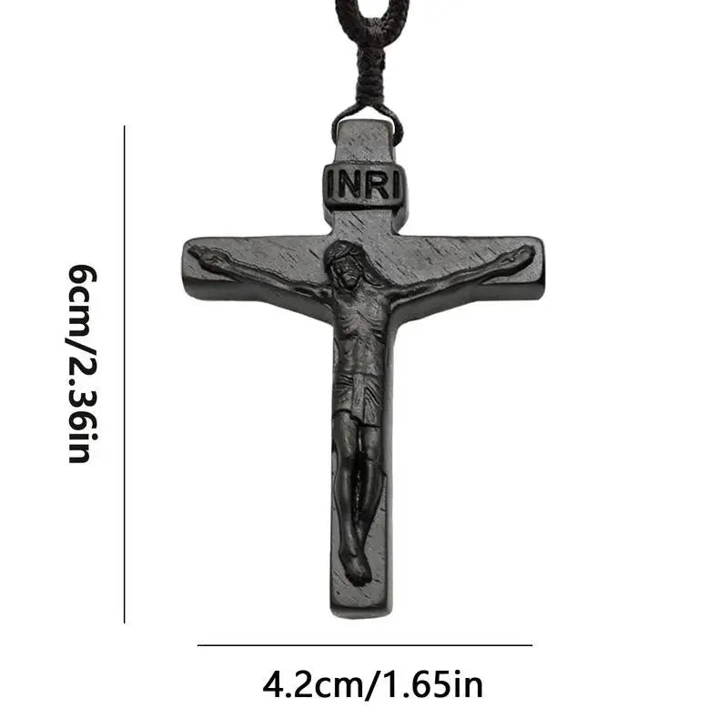 Jesus Cross Wooden Necklace Cross Pendant Necklace wood Cross Necklace christian Catholic Jesus Crucifix Necklace Accessories